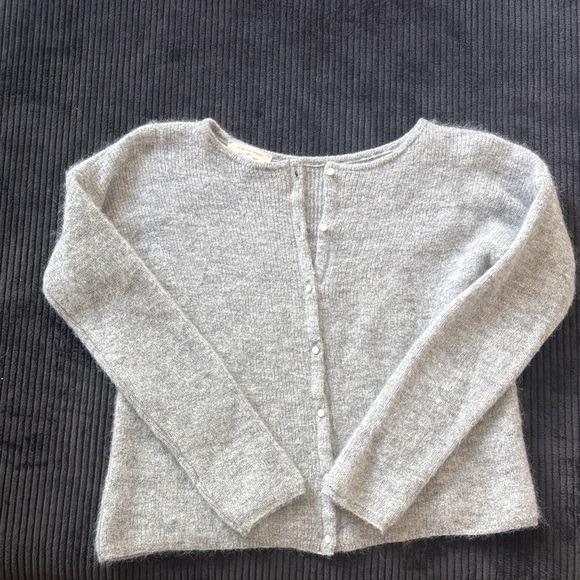 Sezane Sweaters - Sezane Light Gray Cardigan Sweater